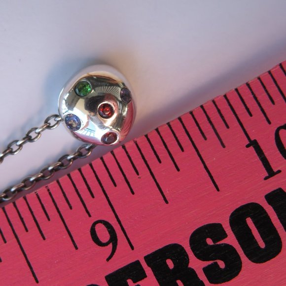 Elizabeth And James Small Mushroom Pendant On Chain Sterling Silver CZ - Picture 10 of 14